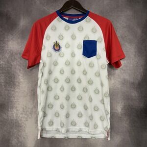 Chivas Guadalajara Shirt Mens Medium Red White Blue Liga MX Soccer Polyester Tee